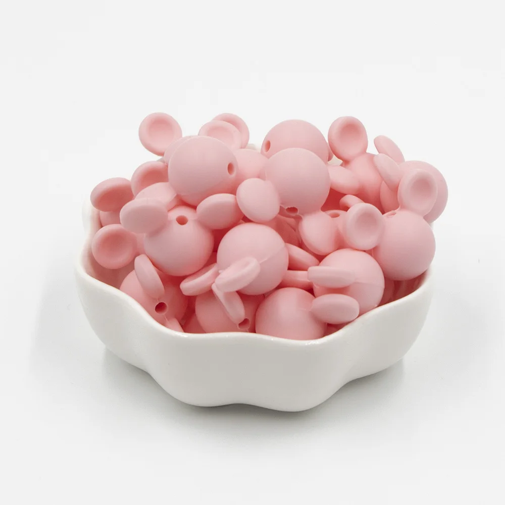 25 шт. Микки силиконовый бисер ребенок Прорезывание Зубов Бусины Perle Силиконовые