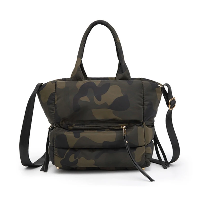 camouflage Женская сумка, повседневная, хлопок, сумка, пух, мягкий, женская сумка через плечо - Цвет: camouflage