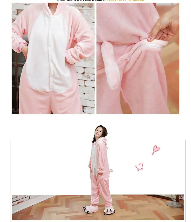 Kigurumi Pig пижамы для взрослых животных комбинезоны для женщин и мужчин пара зимние пижамы keguurumi пижамы фланелевые пижамы