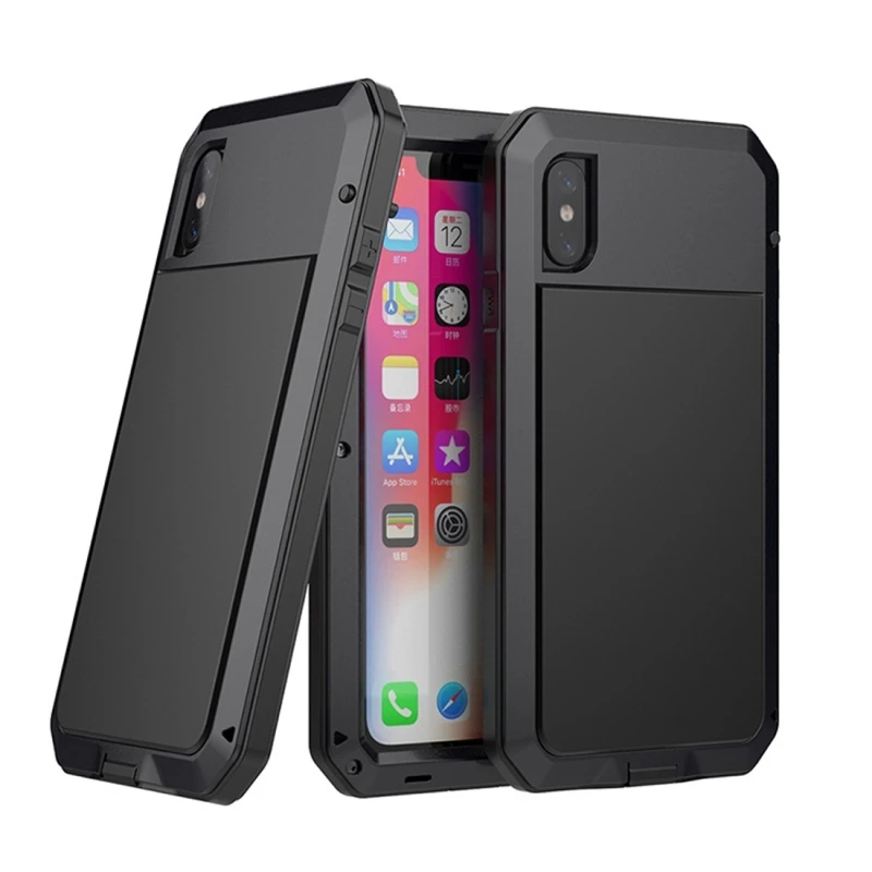 

Металлический ударопрочный водонепроницаемый защитный чехол для iPhone XR