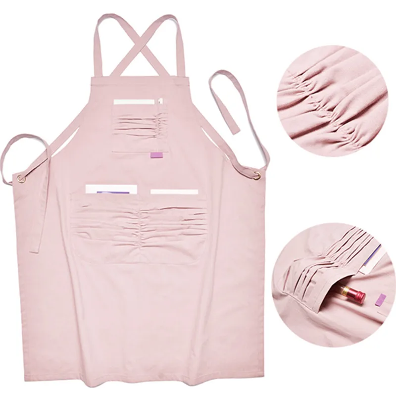Длинный хлопковый фартук 4 цвета бариста кафе бармена пекаря Кондитерская