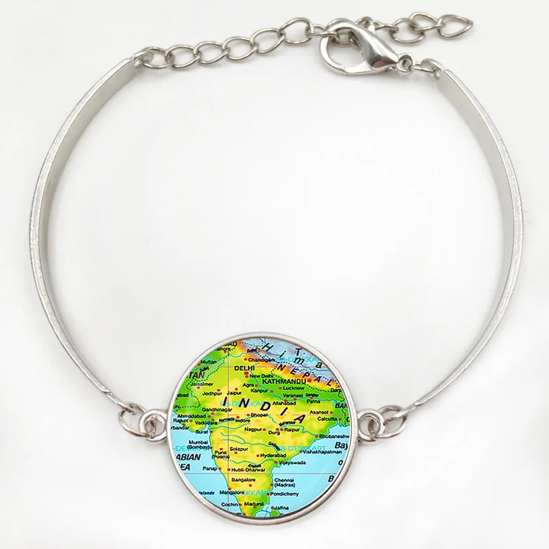 Подвеска из индийского стекла. Ожерелье с индийской картой Индии ювелирные