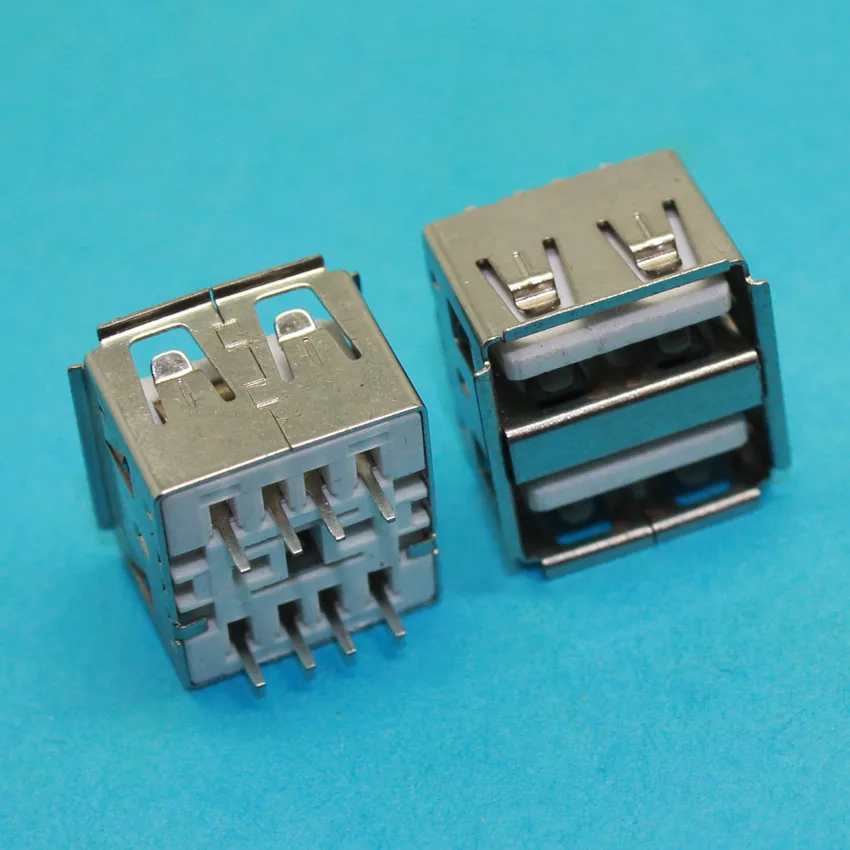 Двойной USB разъем типа A двойной 180 Степень погружения вертикальный usb 2 0 белый 8P|usb