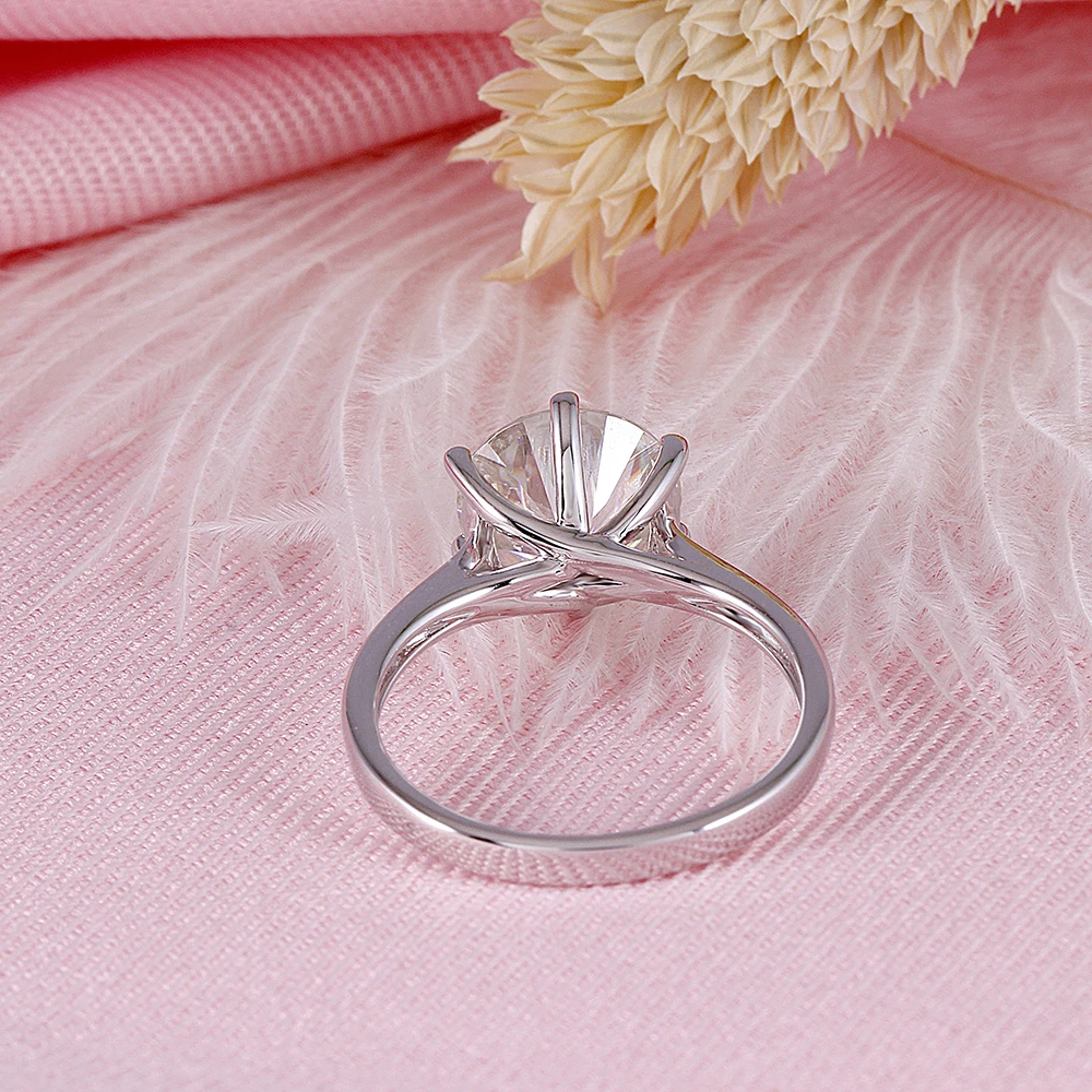 Женское кольцо для помолвки Transgems из стерлингового серебра 9 мм цвет GH VVS1 2|Кольца|