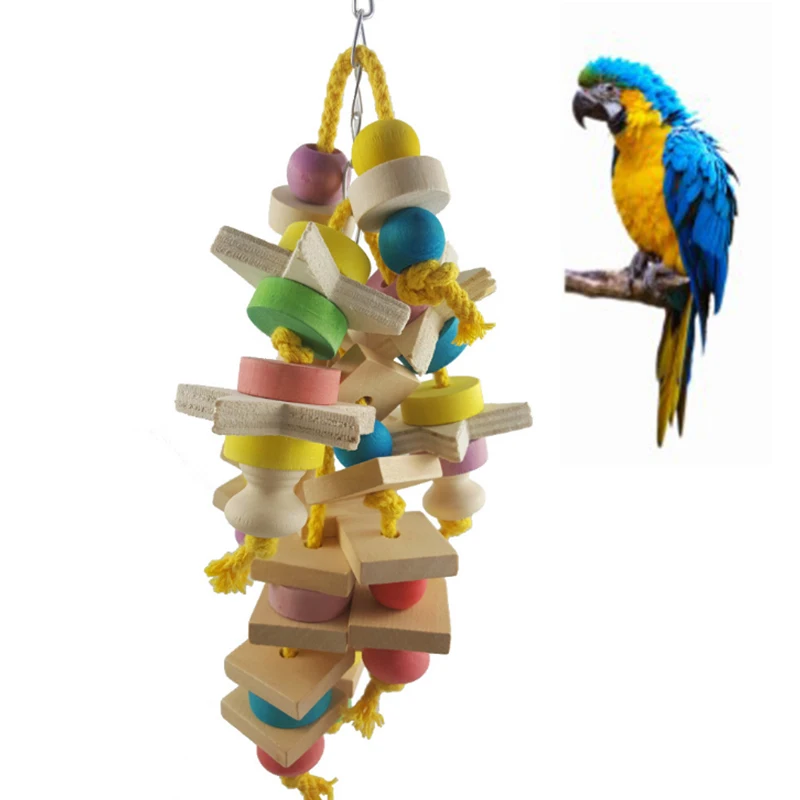 

1Pcs parrots toy Birds toys gnaw on toy Building block bite string and climb ladders build blocks Bird cage accessories Supplies