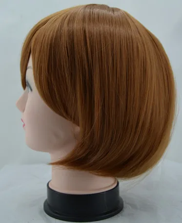 Косая челка для парика короткая волнистая синтетические жёлтые светлые волосы