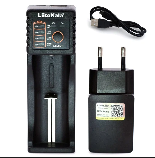 Зарядное устройство LiitoKala Lii-402 202 100 S1 под европейскую розетку 5 В 2 А зарядка