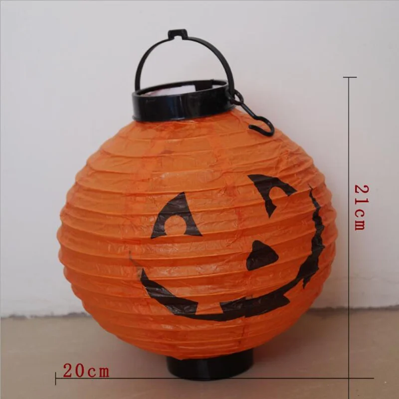 

Portable 8 Inch Halloween Party Pumpkin Lantern decoration led lights for party Solar Hanging cloth Lantern Halloween Props