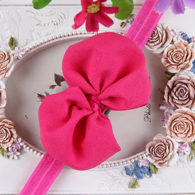 Горячие детские аксессуары Новорожденный Малыш повязка для волос лук аксессуар, лента для волос Лук Детские головные уборы сплошной цвет