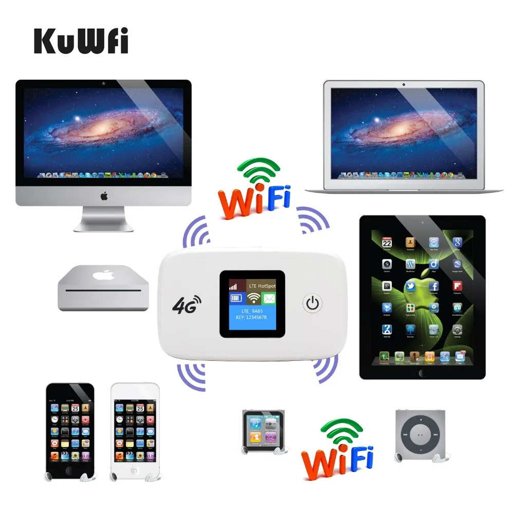 Мобильный роутер KuWFi разблокированный 150 Мбит/с LTE Wi-Fi точка доступа 4G