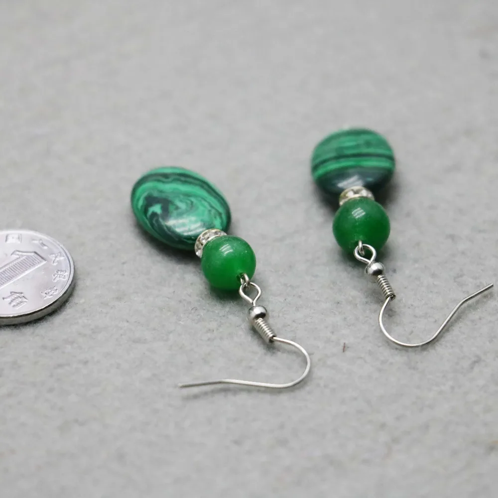 High-quality Classic Green Malachite beads Earrings as gifts for women girls Ladies accessories jewelry making Earbob Eardrop | Украшения и