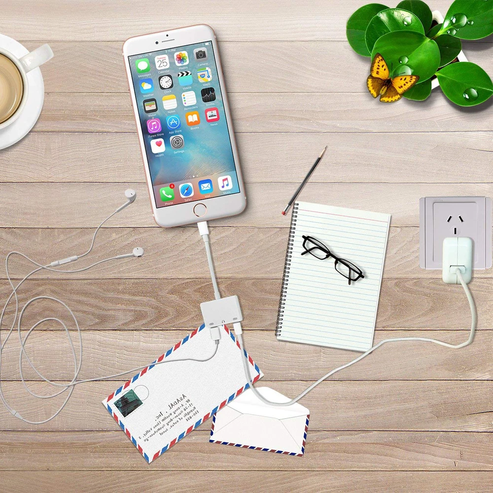 Адаптер PORTEFEUILLE CD3.5mm 3in1adapter для iphone наушники Аудио двойной адаптер 6 7 8 plus XS X XR XSMAX