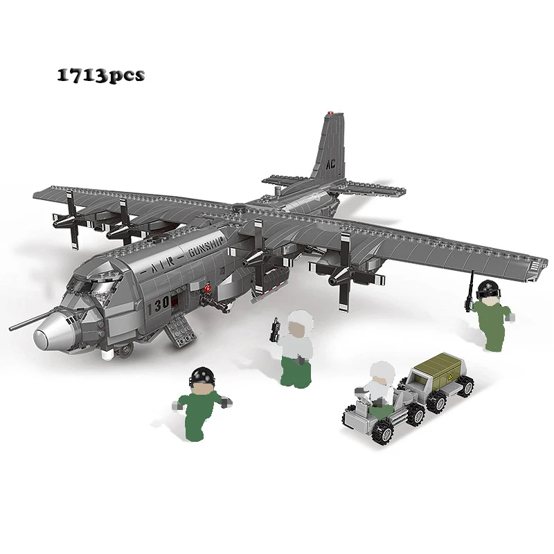 06023 Военная серия A10 истребитель AC-130 Танк вертолет строительные блоки кирпичи игрушки совместимый бренд самолет с фигурками игрушка - Цвет: 06023