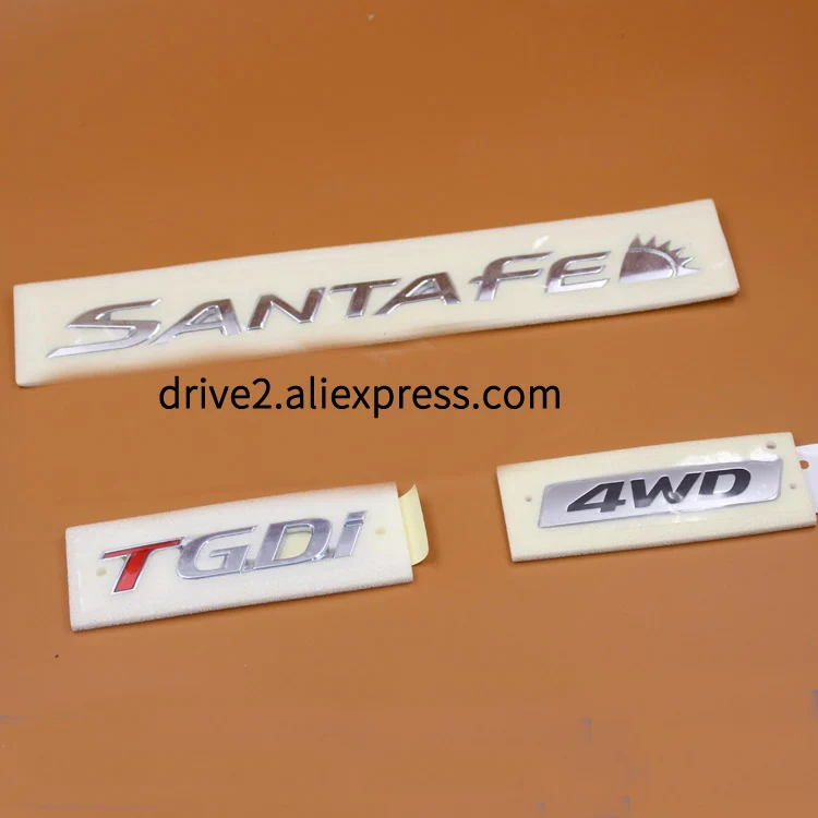 Для hyundai Santa FE TGDI 4WD логотип хром 3D буква эмблема задний багажник значок логотип хвост наклейка