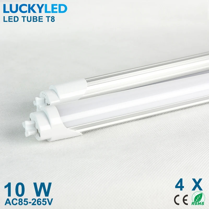 4 шт./лот высокая яркость Светодиодные лампы светодиодные трубки T8 600 мм 10 Вт SMD2835