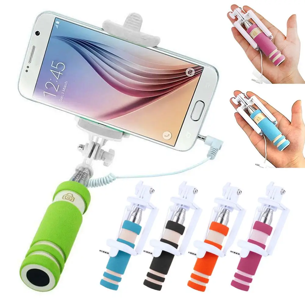 Телескопический Мини монопод с автоспуском 5 цветов|Селфи-моноподы| |
