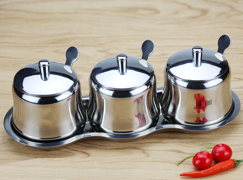 Серверные кастрюли для приправ и сахара из нержавеющей стали 304 | Дом сад
