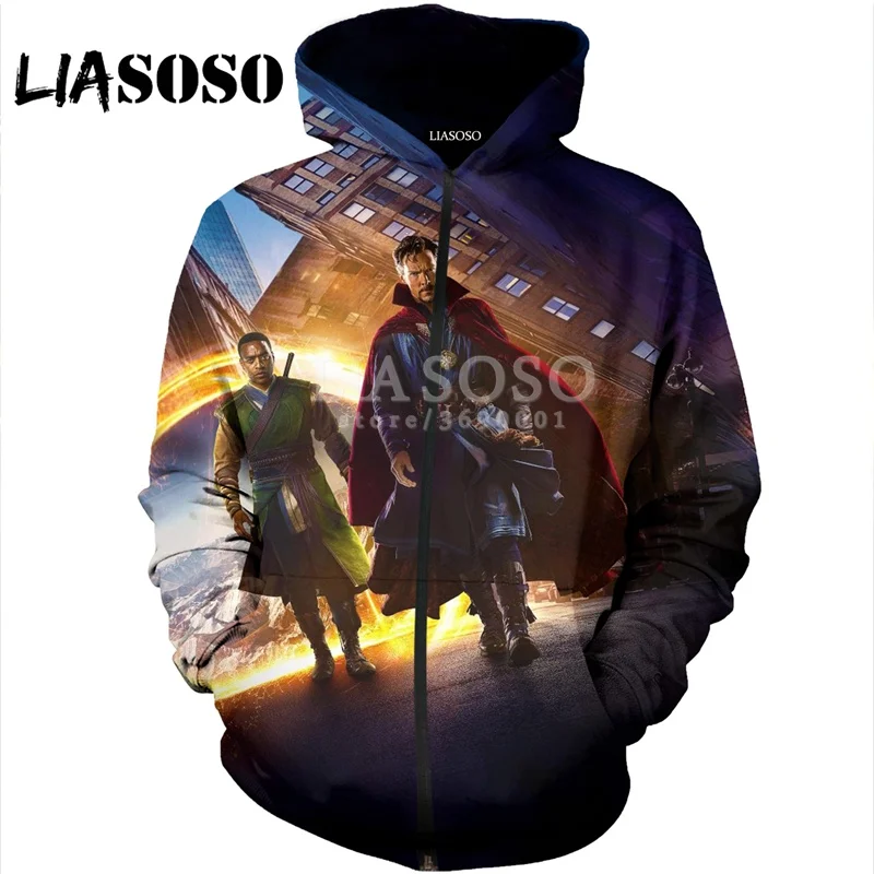 LIASOSO 3D принт для женщин и мужчин супер герой доктор странные толстовки с