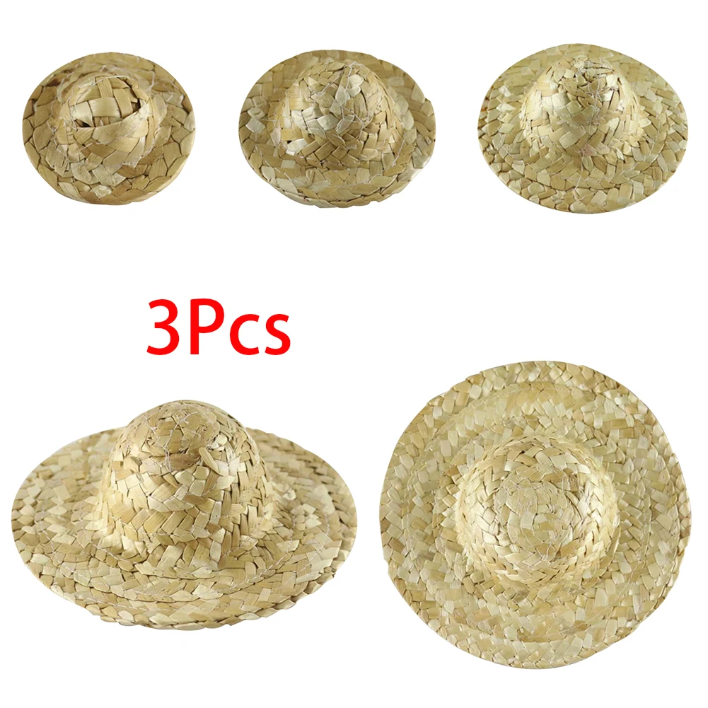 3 шт./компл. детская соломенная шляпа ручная вязка подарочные украшения|Куклы| |