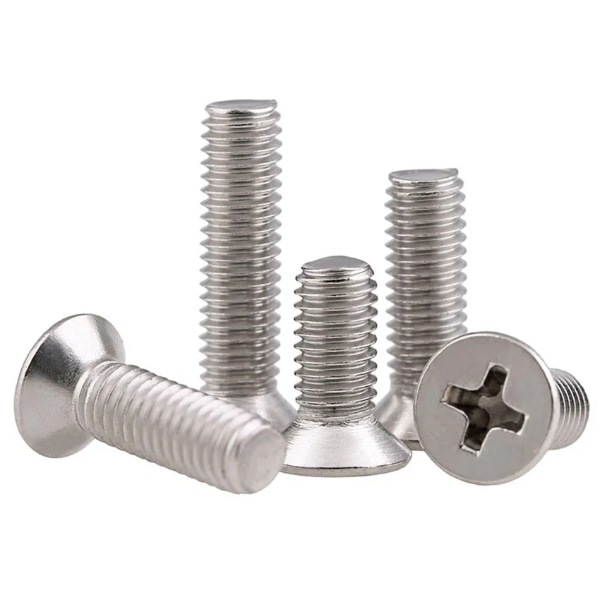 

30/50Pcs Stainless Steel Cross Recessed Countersunk Head Screws Flat Head Machine Screws GB819 M2 M2.5 M3 316 Length 4-50mm