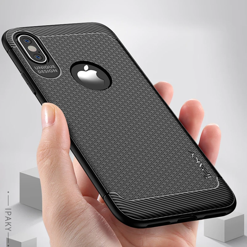 IPAKY для Apple iPhone х чехол Бизнес Силиконовые Мягкая обложка 7 P 3D Нескользящая