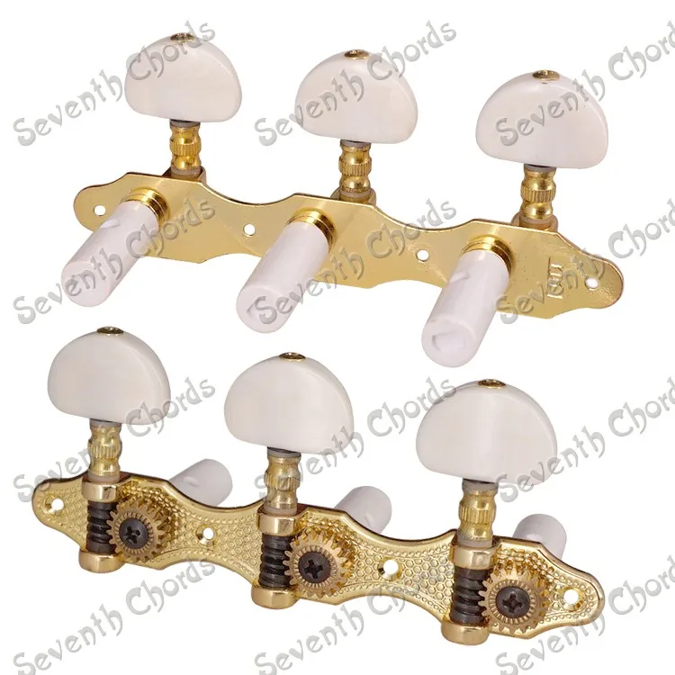 Набор из 2 предметов белая кнопка Золотая струна тюнинг колышки тюнеры машинные