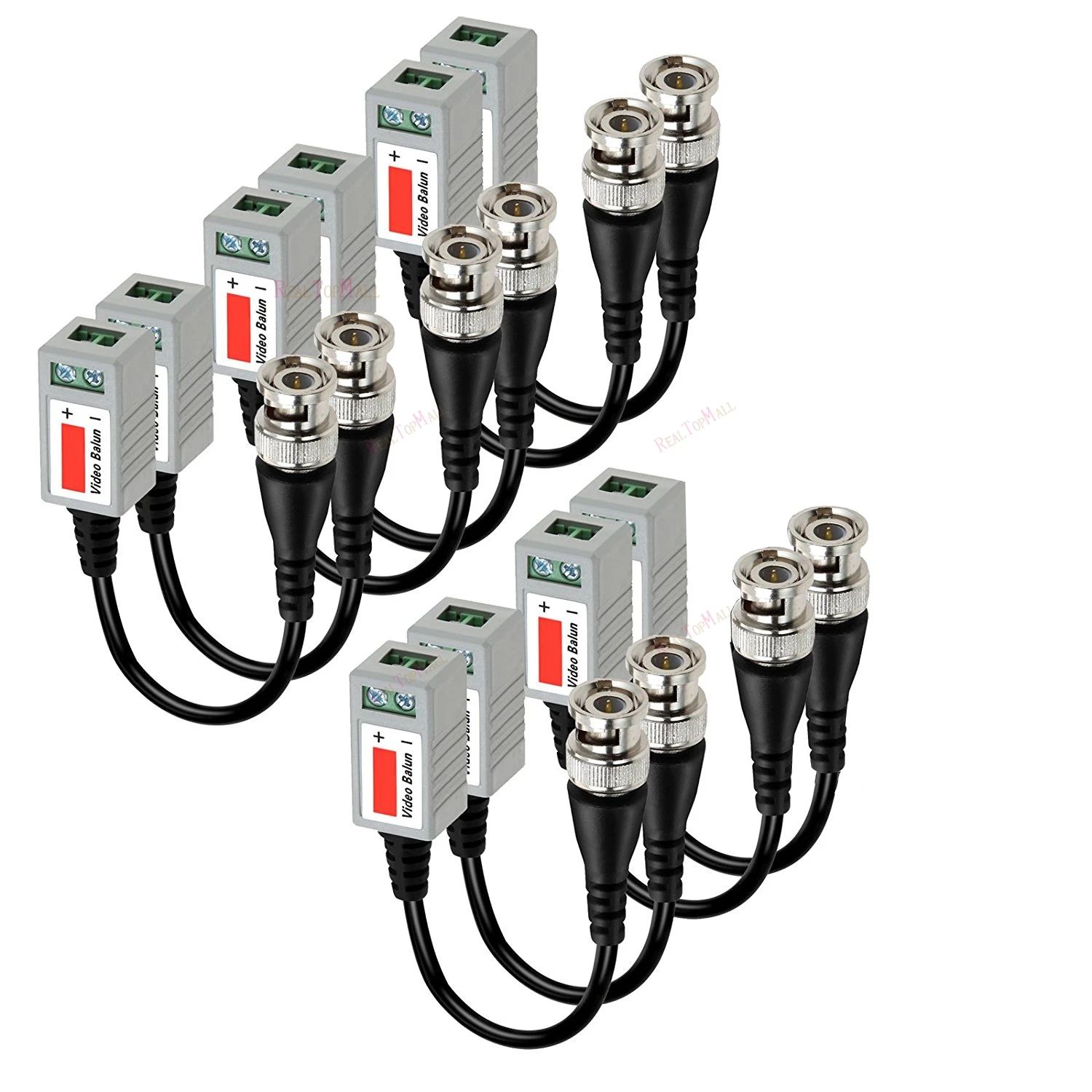 New 10 Pcs (5 pairs)CCTV Camera Passive Video Balun BNC Connector Coaxial Cable Adapter