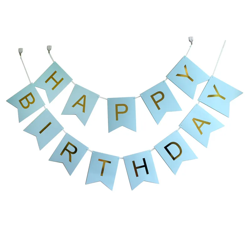 Баннер с днем рождения розовый синий мятный черный набор гирлянды золотыми