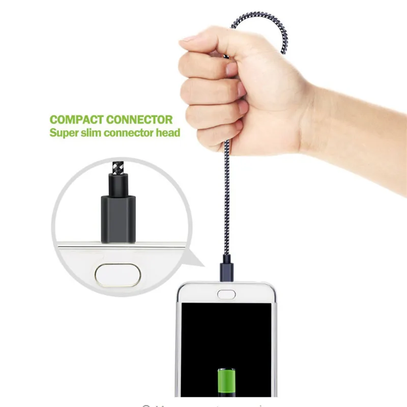 Многоцветный 3-метровый кабель быстрой зарядки USB Type C мобильный телефон провод