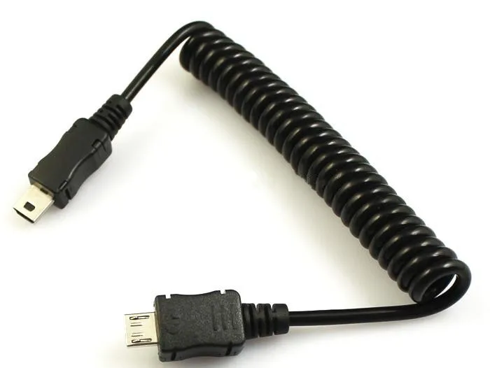 Выдвижной 5p Micro USB B Male to Mini M/M пружинная катушка гибкий спиральный кабель для
