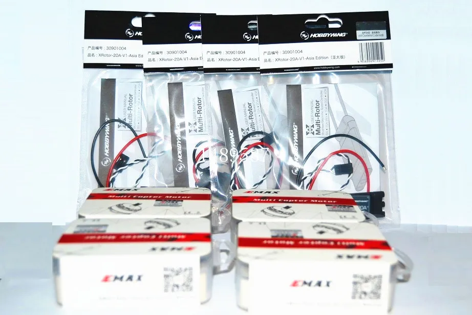 4 компл./лот оригинальный Emax RS2205 2300 кв бесщеточный двигатель + Hobbywing X-Rotor 20a ESC для FPV
