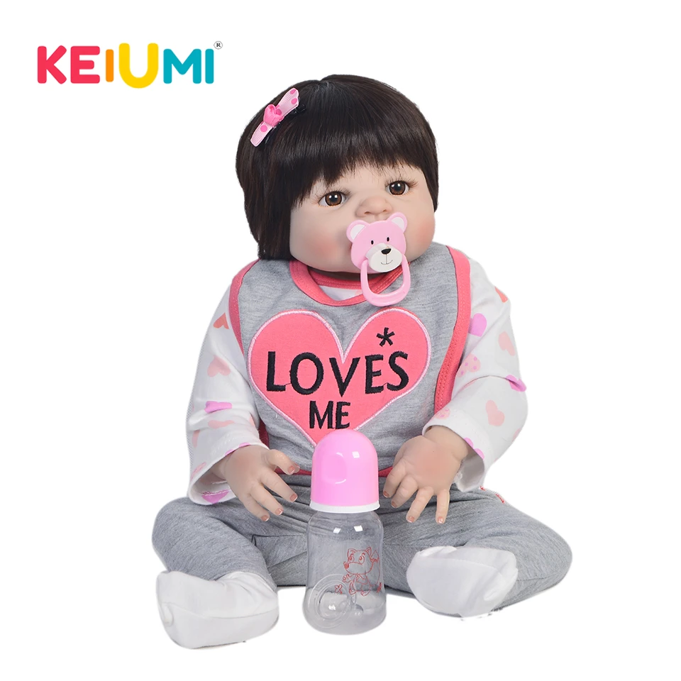 

Wholesale 57 cm Newborn Girl Doll Baby Lifelike Full Body Silicone Vinyl Reborn Dolls Babies 23 inch kids New year Playmates