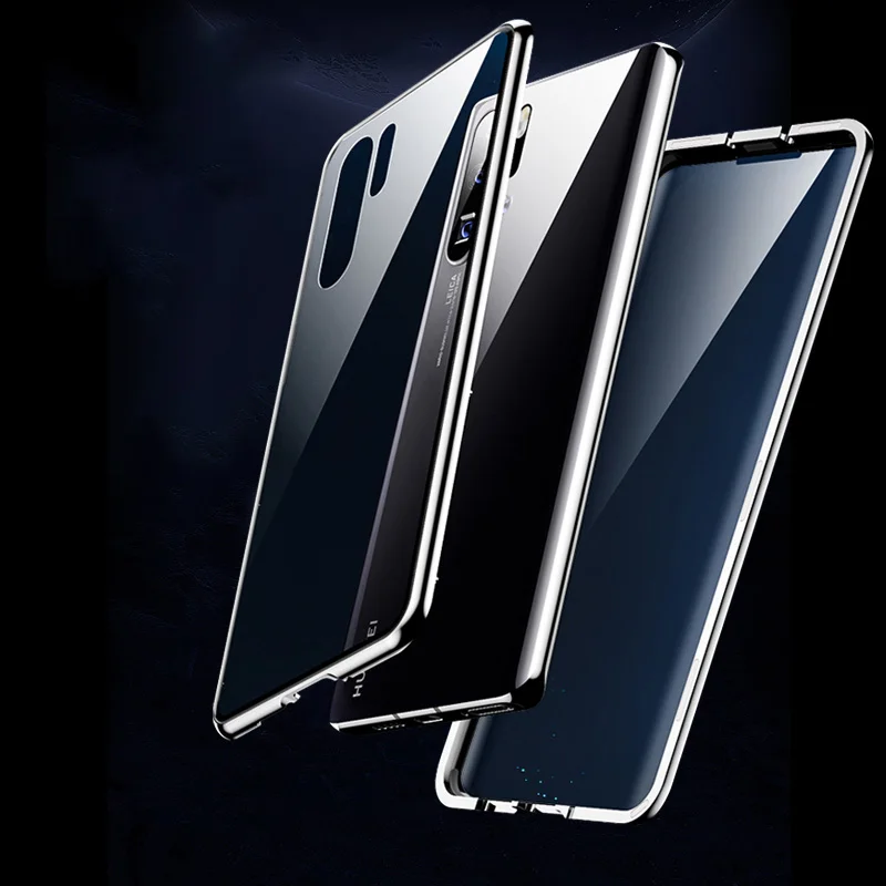 Full Body Protective Magnetic Case For Huawei P30 Pro Transparent Tempered Glass Back Cover P30Pro R-Just |