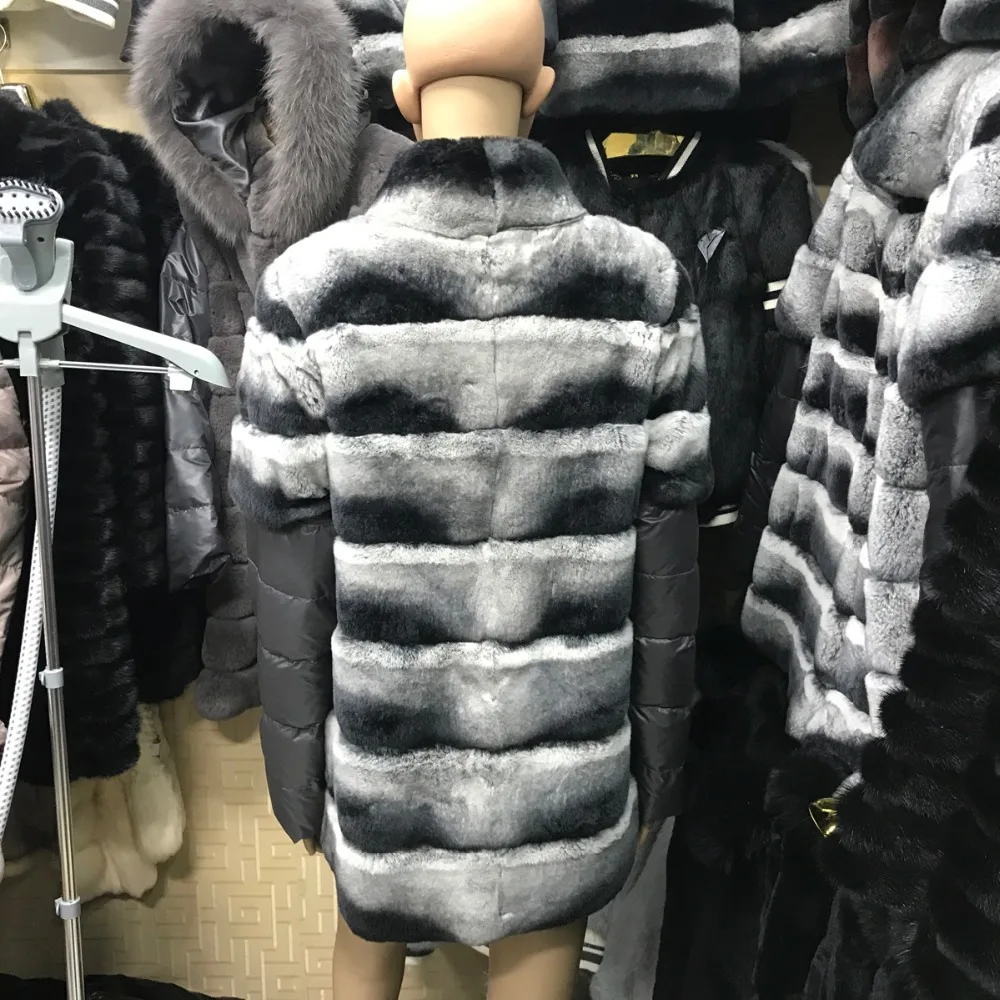 Новые женские шарф из настоящей шерсти кролика декоративного пальто 100%