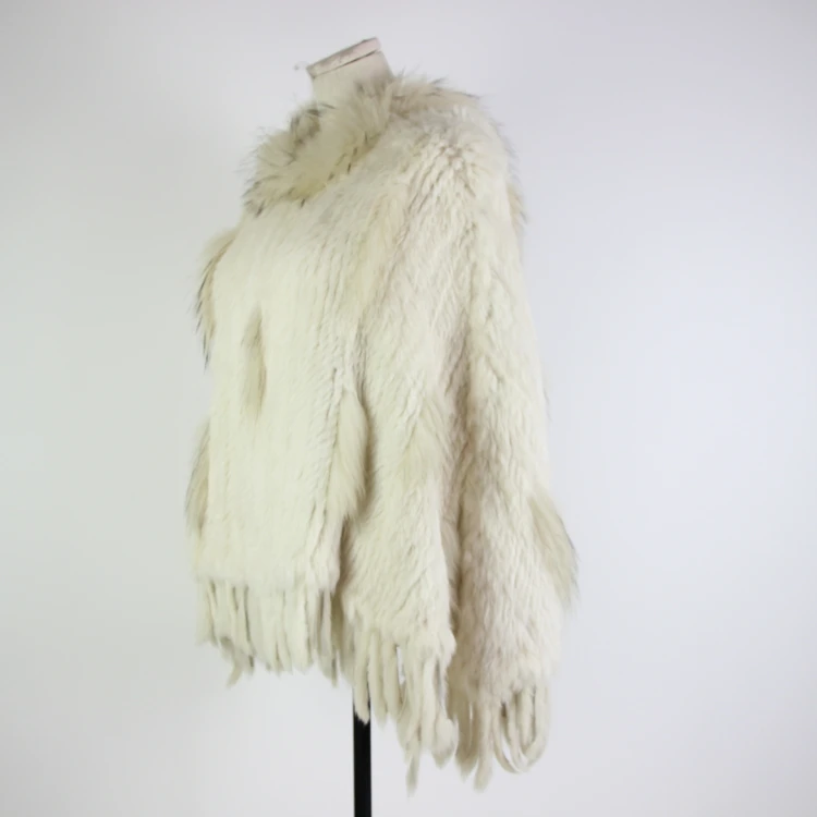 Новинка 2019 толстое зимнее женское пончо из натурального кроличьего меха с