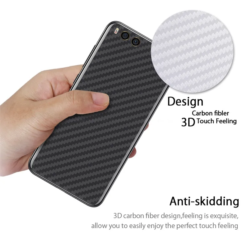 5PACK 3D Carbon Rear Fibre Skin Sticker Protector For Xiaomi 4C 4i 4S 5 5s Plus Protective Back Film Mi 6 M6 6X 8 SE | Мобильные