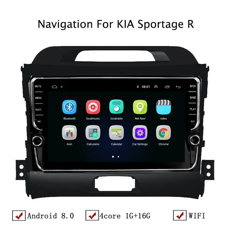 9 &quotAndroid 8 1 автомобильный gps навигатор для Kia Sportage R 2010 2016 Автомагнитола стерео