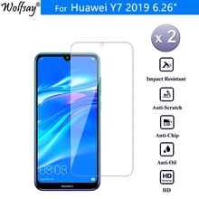 2PCS Glass For Huawei Y7 2019 Screen Protector 9H Tempered Glass For On Huawei Y7 Prime 2019 Toughened Film For Huawei Y7 2019