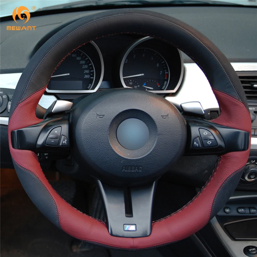 MEWANT для BMW Z4 M 2006 2007 2008 черный бордовый кожаный замшевый аксессуары|car steering wheel