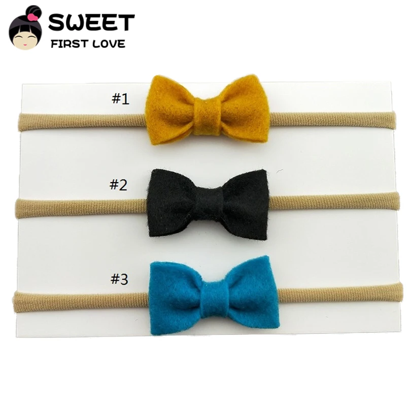 Fashion Kids Girls Hariband Non-Woven Bow Headbands Solid Hair Band Accessories Headwear Soft Elastic Nylon | Детская одежда и