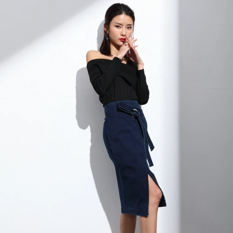 Также тонкая джинсовая юбка с разрезом спереди|wrap skirt|skirt skirtjeans skirt |