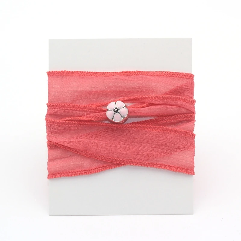 Новое поступление 10 цветов сари шелковая лента обертка для йоги с розовым