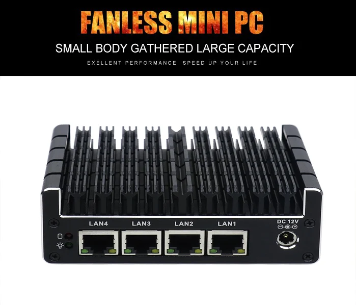 Новейший четырехъядерный мини-ПК с 4* LAN 2* HDMI 1* COM Intel Celeron J3060 J3160 неттоп компьютер windows7 linux Поддержка Pfsense AES-NI