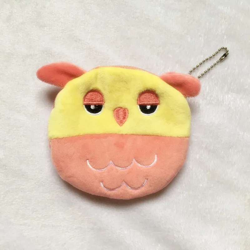 owl pink 3 pcs 3 шт., Детский плюшевый Кошелек с единорогом, кошелек на молнии для мелочи, кошелек для девочек, 6 цветов, Женский чехол для ключей - Цвет: owl pink 3 pcs