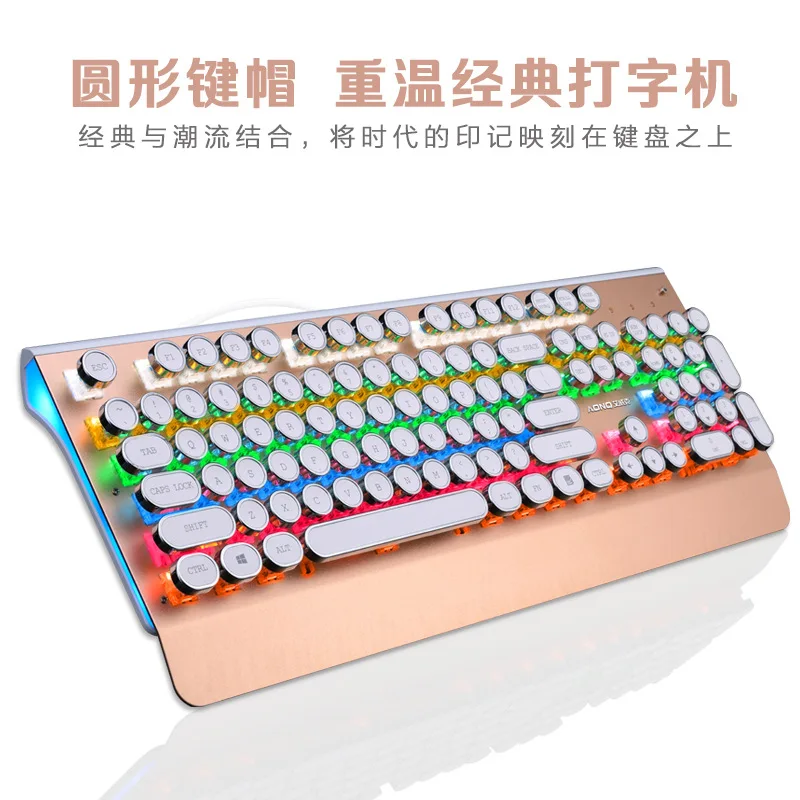 Игровая машина клавиатура зеленая ось синий переключатель классический ретро