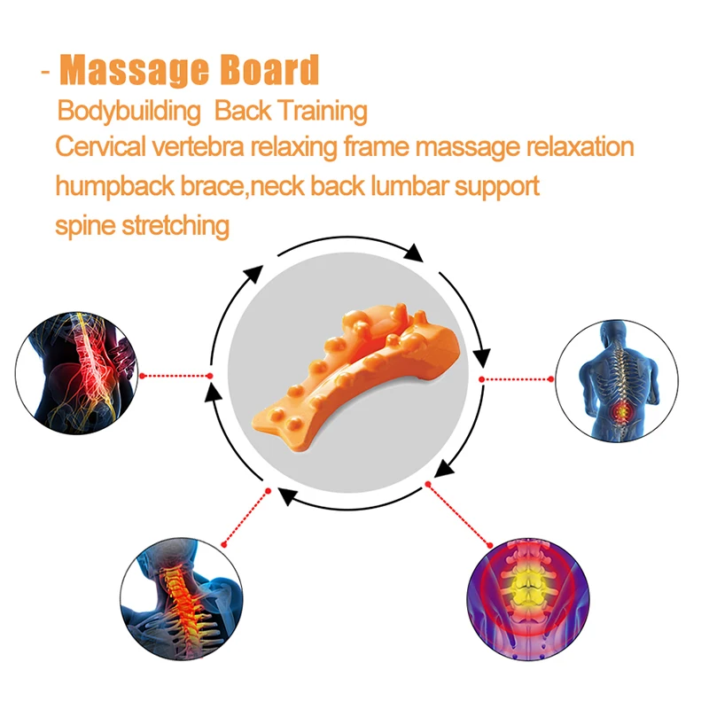 

Lumbar Traction Straight Spine Massager Correct Cervical Vertebra Spine Relax Back Massage Board Brace Back Stretching Device
