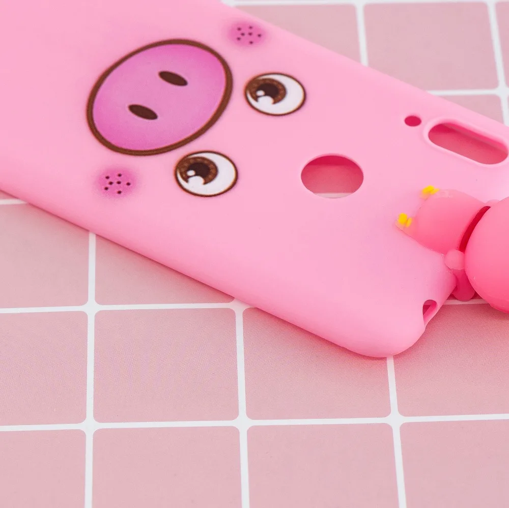 FLYKYLIN Silicone Case For Huawei Y7 Prime 2019 Y 7 Back Cover on Soft TPU Cartoon 3D Doll Toys Coque |