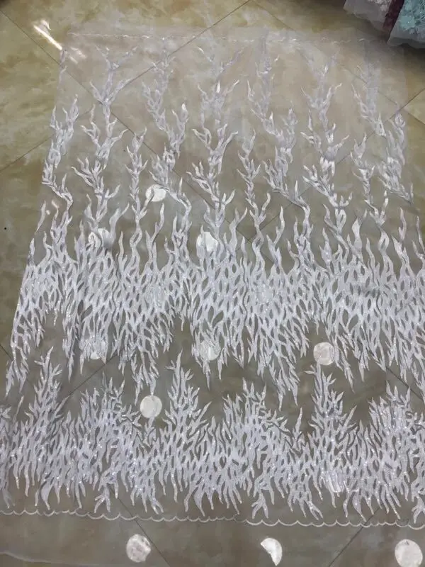 

hot sale Embroidered African sequins French Lace Fabric pretty SYJ-3958 french Net Lace fabric for wedding dress