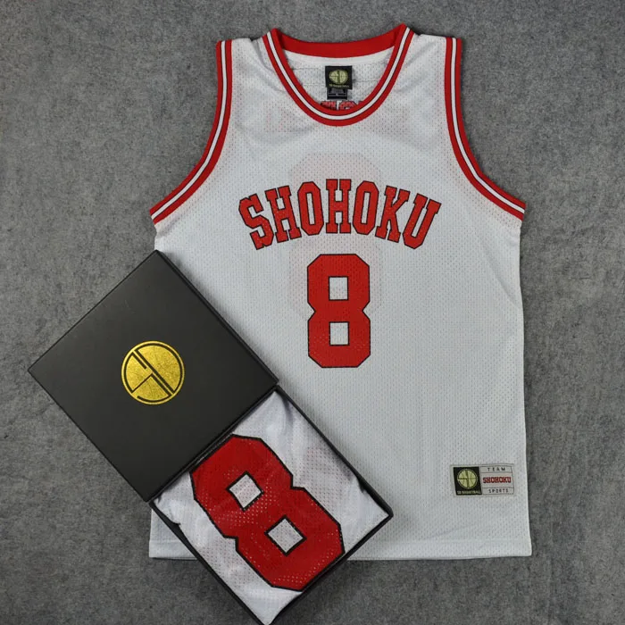 SLAM dank Косплей костюмы Shohoku NO1-15 Sakuragi Hanamichi школьная баскетбольная командная Куртка Топы рубашка Спортивная униформа белый