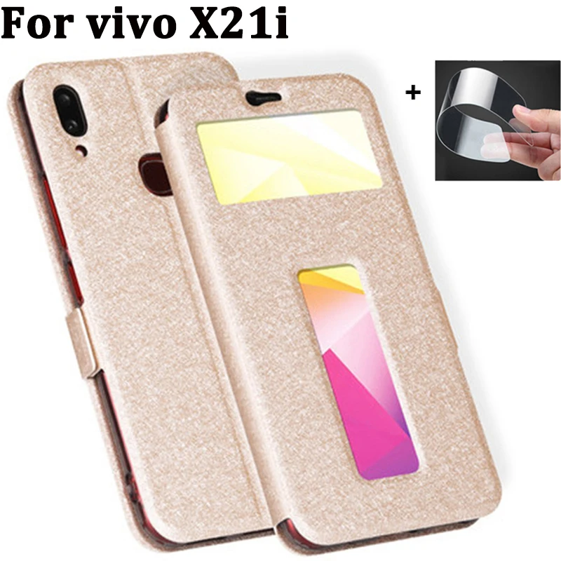 Чехол с открытым окном для vivo x21i чехол x21ia телефона книжка x21 i задняя крышка